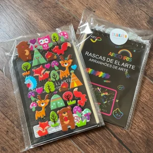 Pack cuaderno para rascar y pegatinas