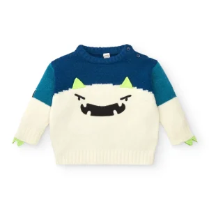 Jersey de monstruo en tonos azul y blanco para niño de la colección Freezy