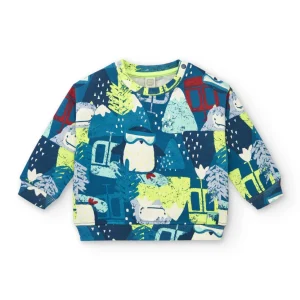 Jersey con estampado de montaña y animales para niño de la colección Freezy