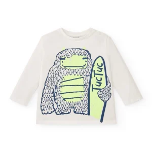 Camiseta de manga larga con estampado de Yeti y tabla de surf para niño de la colección Freezy