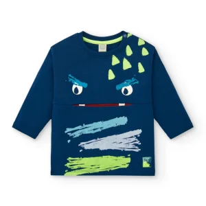 Camiseta de manga larga con diseño de monstruo para niño de la colección Freezy