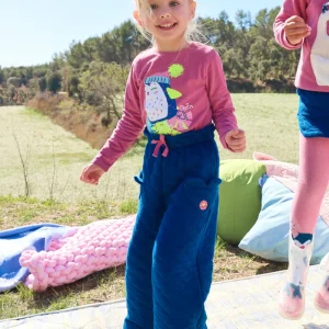 Pantalón acolchado azul con bolsillos en forma de corazón para niña de la colección Freezy