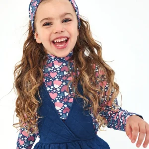 Diadema con estampado de corazones y flores para niña de la colección Freezy