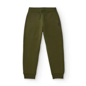 Pantalón jogger verde para niño con cintura ajustable