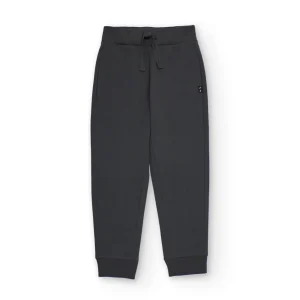 Pantalón jogger para niño color gris oscuro con cintura ajustable