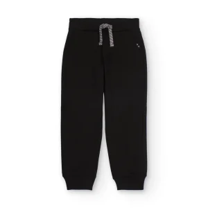 Pantalón jogger negro para niño con cintura ajustable