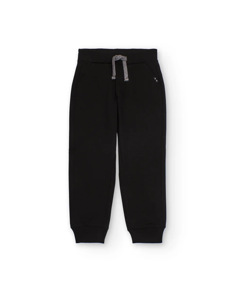 Pantalón jogger negro para niño con cintura ajustable - Imagen 2