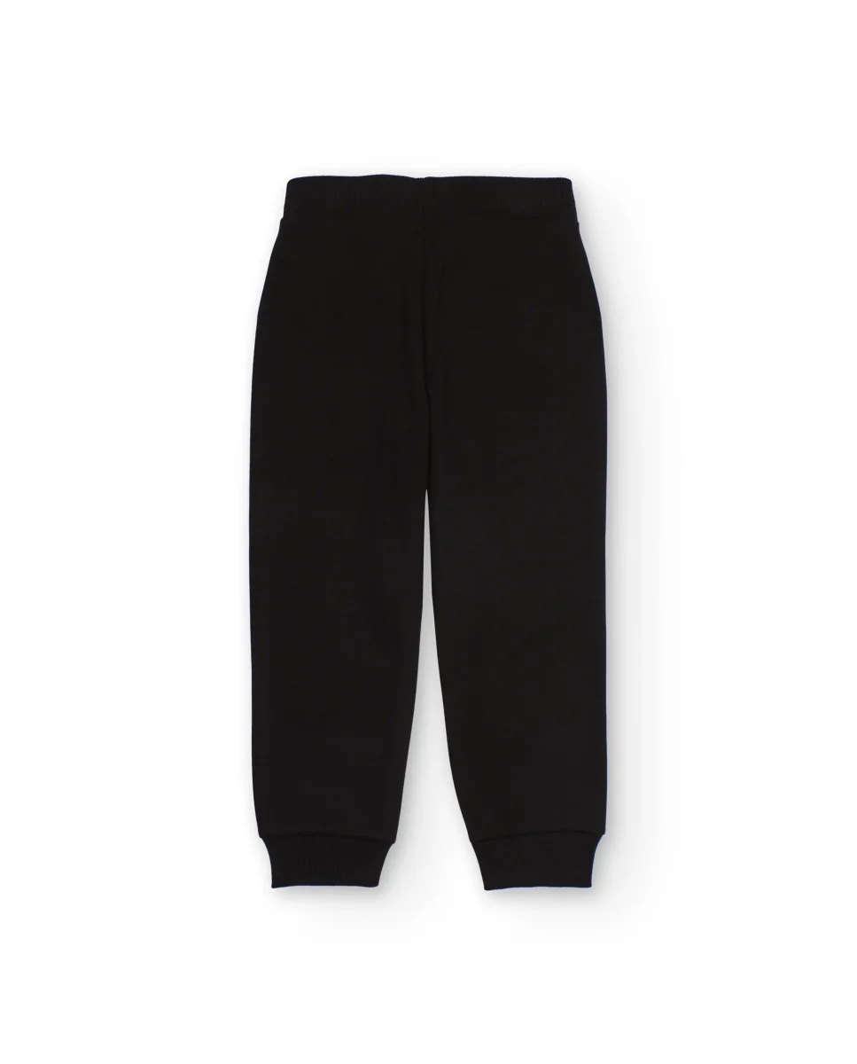 Pantalón jogger negro para niño con cintura ajustable - Imagen 3
