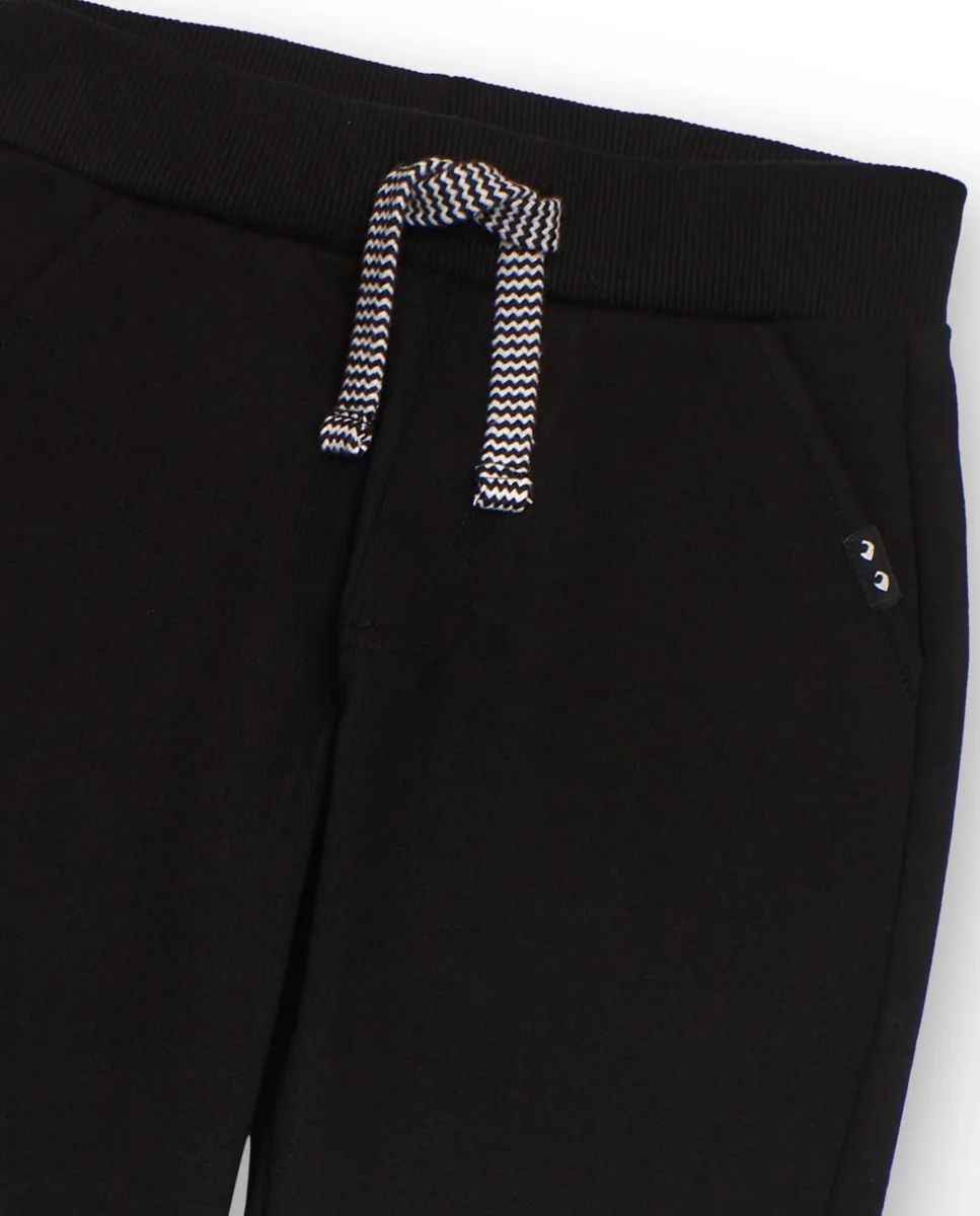 Pantalón jogger negro para niño con cintura ajustable - Imagen 4