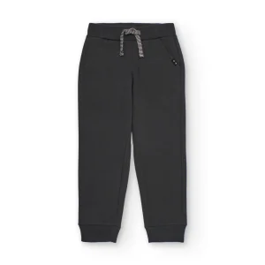 Pantalón jogger gris oscuro para niño con cordón bicolor