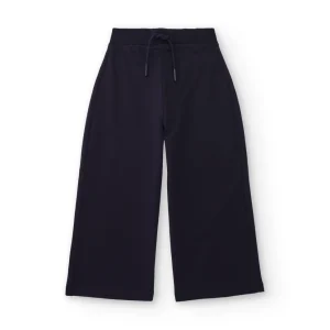 Pantalón ancho para niña en azul marino con cintura elástica