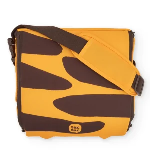 Trona portátil de viaje con diseño de tigre en tonos naranja y marrón