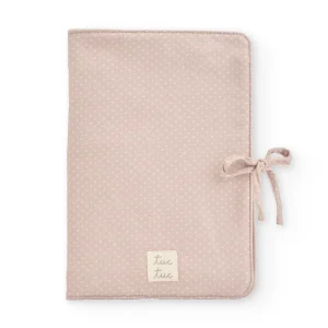 Portadocumentos de bebé con diseño de topitos en tono beige