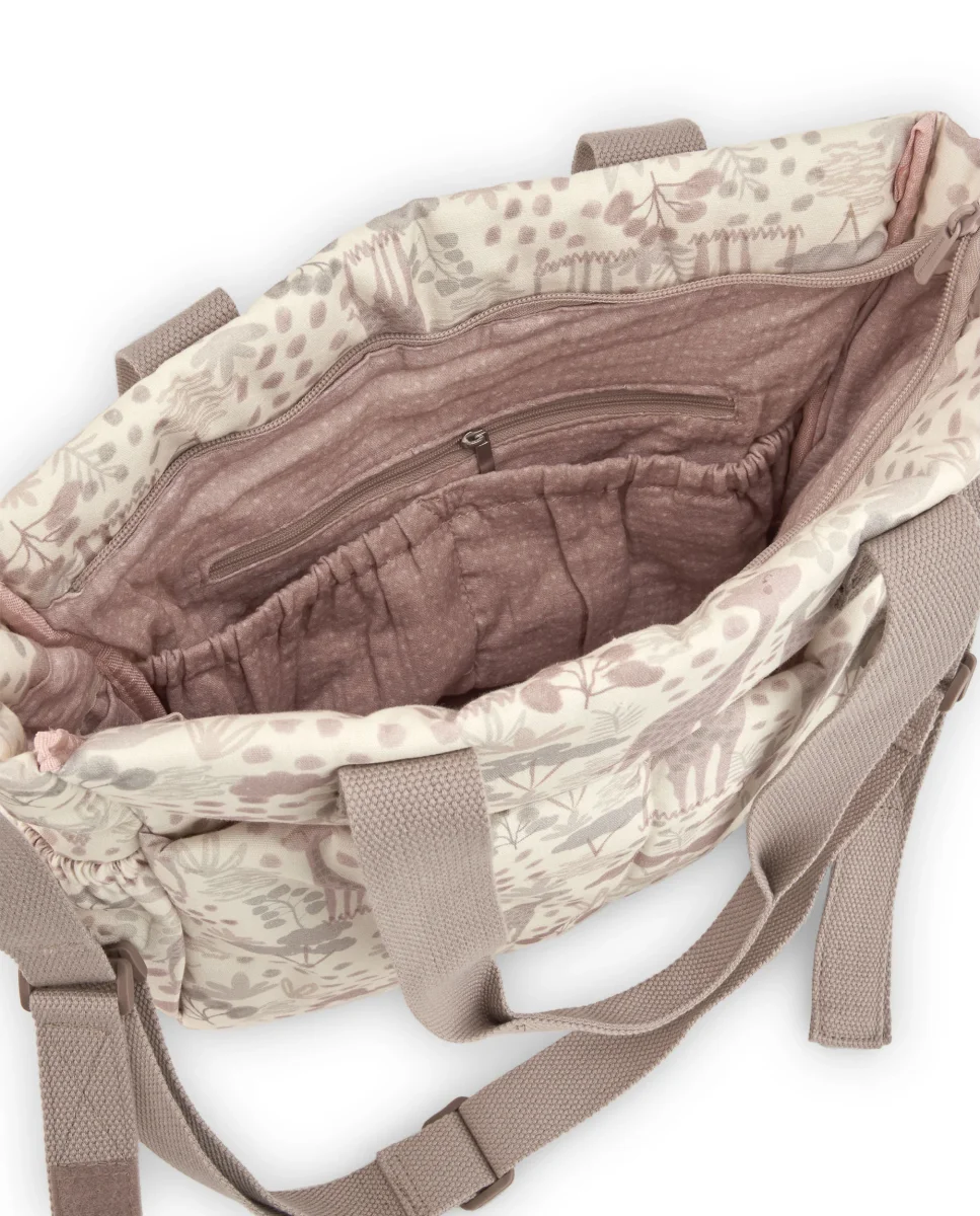 Bolso maternal con estampado de jirafas en tonos neutros - Imagen 4