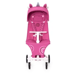 Silla de paseo ligera plegable con diseño de unicornio rosa