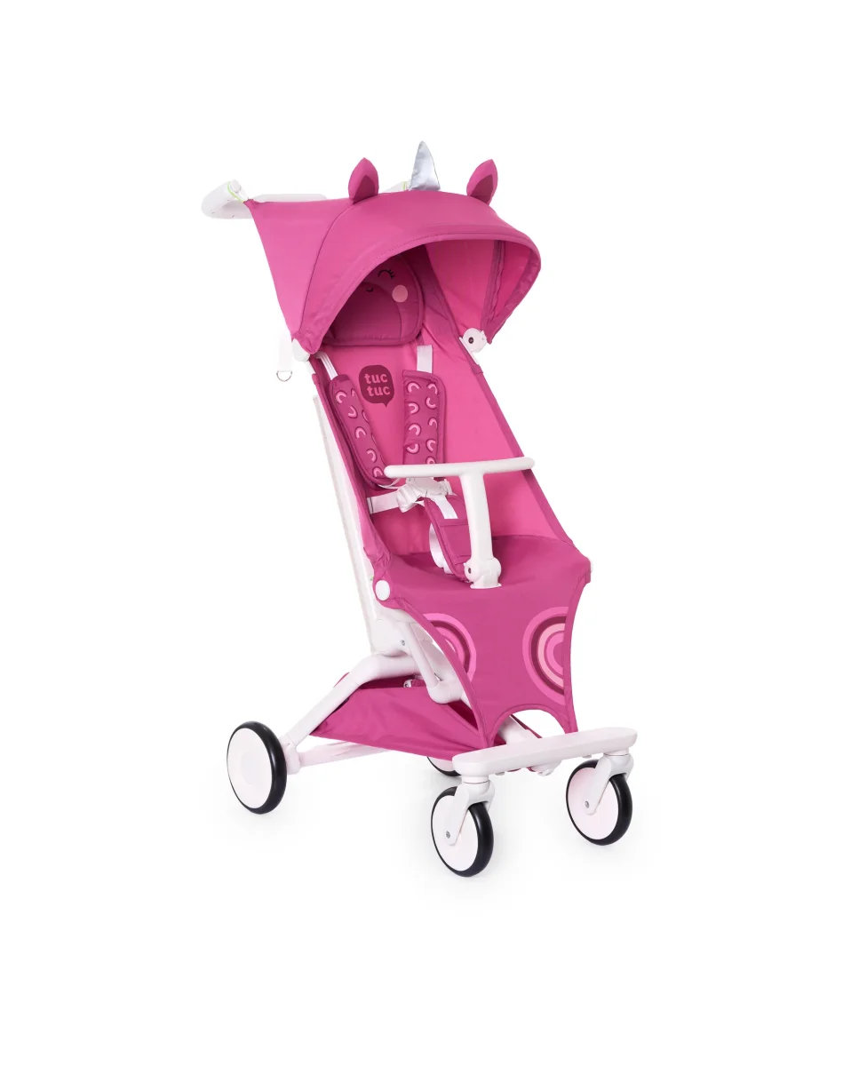 Silla de paseo ligera plegable con diseño de unicornio rosa - Imagen 5