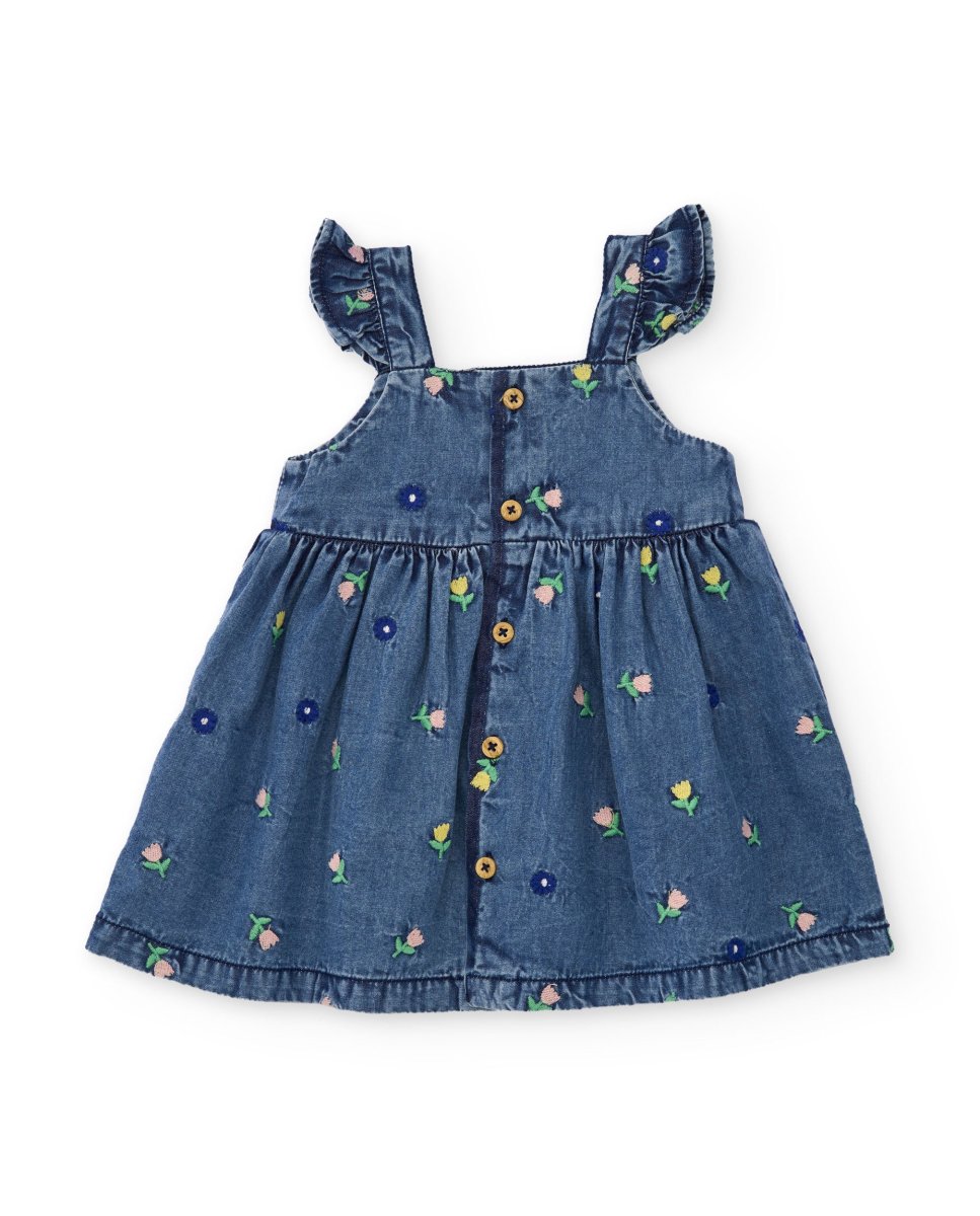 Vestido de recién nacido de plana en denim - Imagen 5