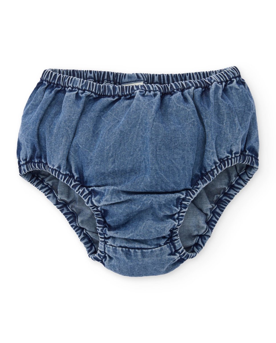 Vestido de recién nacido de plana en denim - Imagen 6