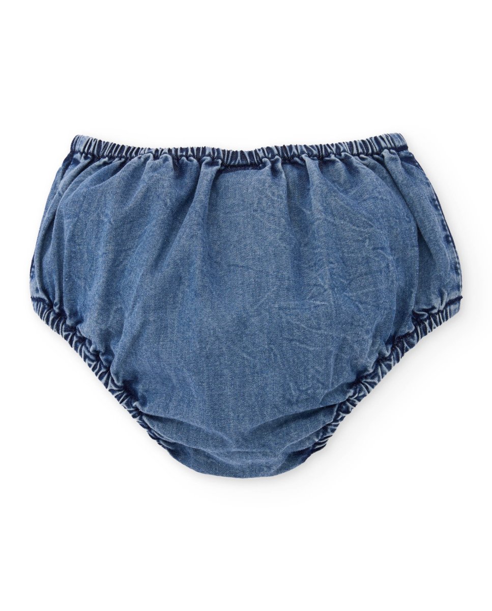 Vestido de recién nacido de plana en denim - Imagen 7