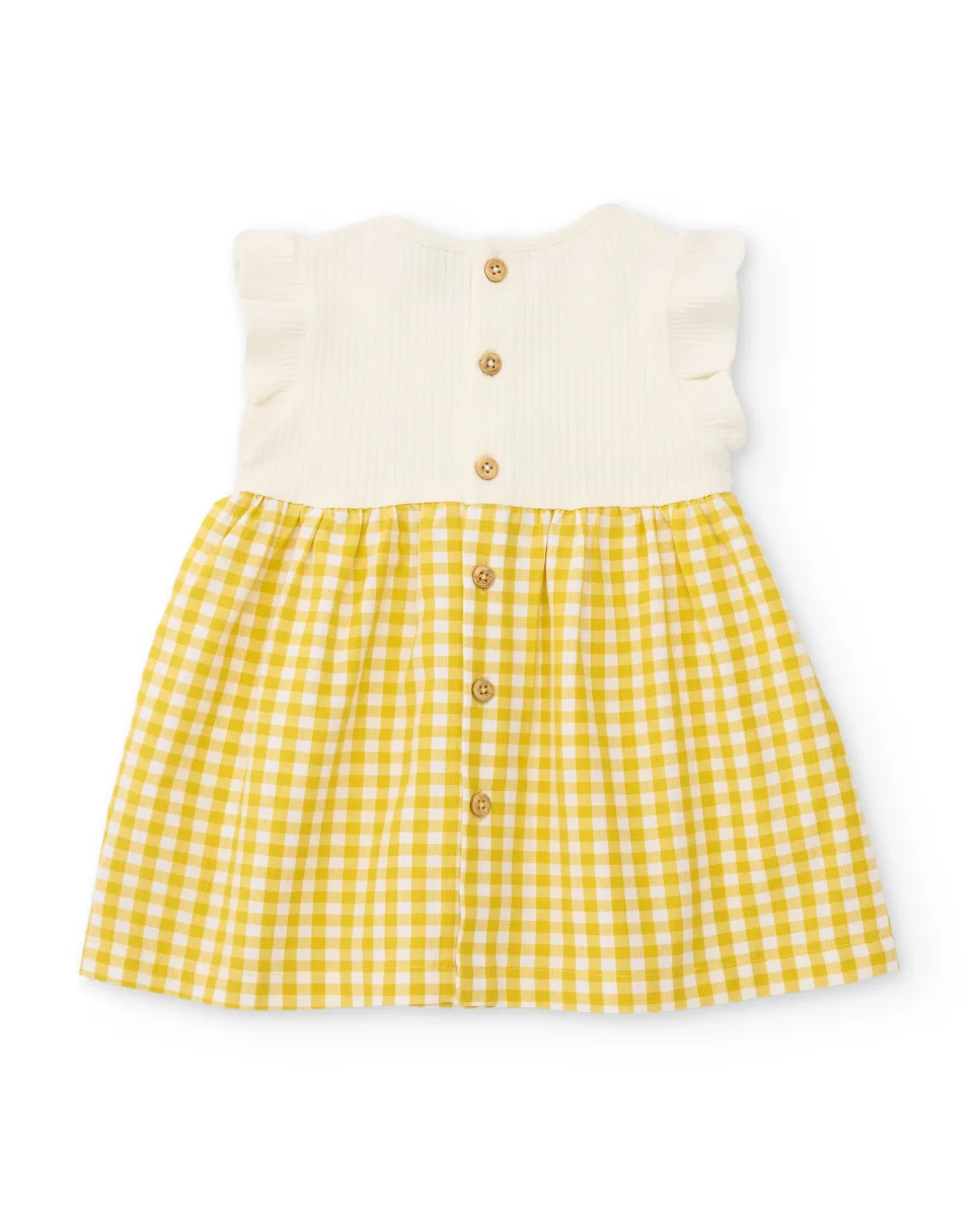 Vestido de recién nacido de plana y estampado vichy - Imagen 4