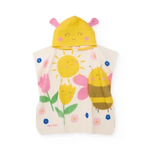 Toalla poncho de recién nacido de punto con capucha