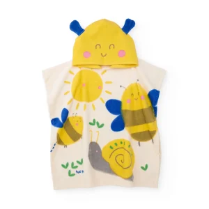 Toalla poncho de recién nacido de punto y detalles en relieve