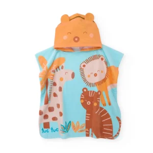 Toalla poncho de recién nacido de punto con capucha