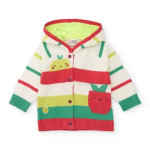 Chaqueta de recién nacido de tricot y apliques en relieve