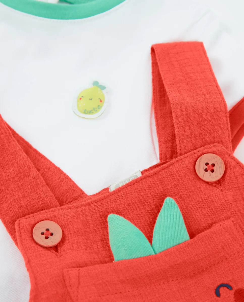 Conjunto de recién nacido de punto y bolsillo frontal de fruta - Imagen 8