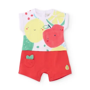 Pelele de recién nacido de punto y estampado grande de frutas