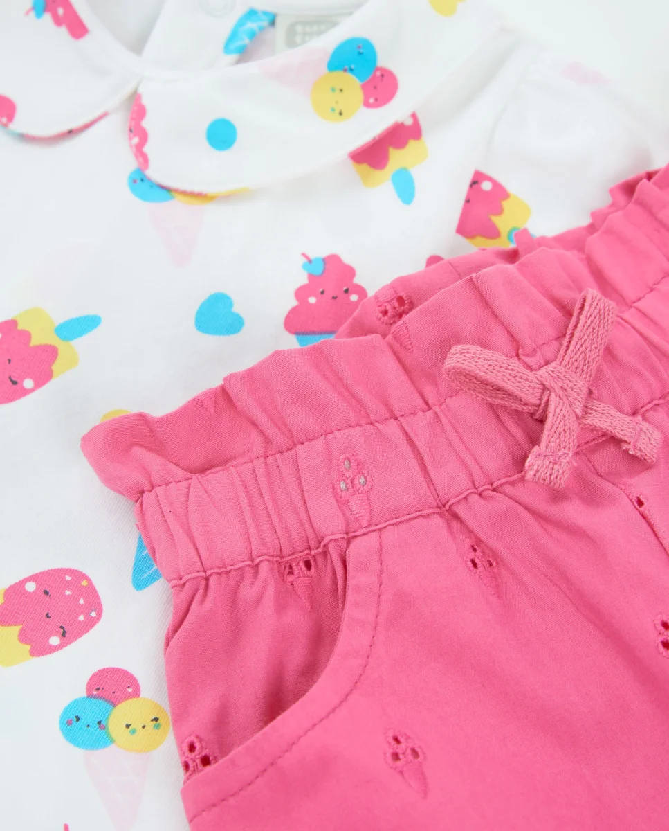 Conjunto de recién nacido de punto y estampado de helados - Imagen 8