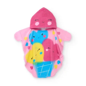 Toalla poncho de recién nacido de punto con capucha
