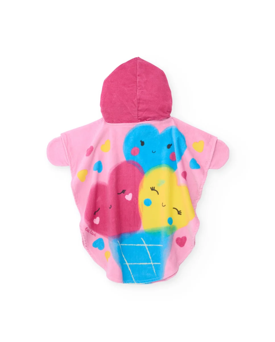 Toalla poncho de recién nacido de punto con capucha - Imagen 3