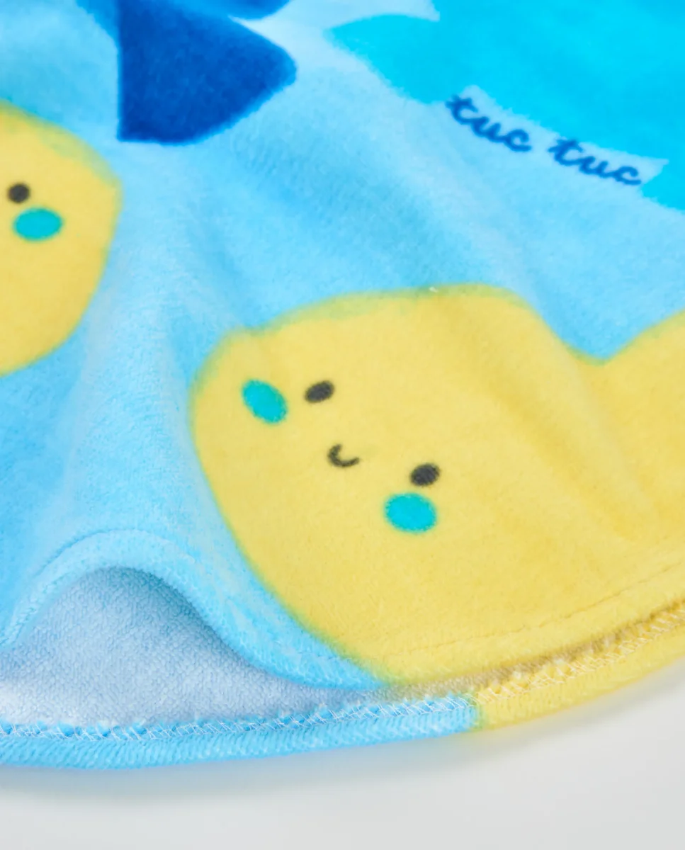 Toalla poncho de recién nacido de punto con capucha - Imagen 4