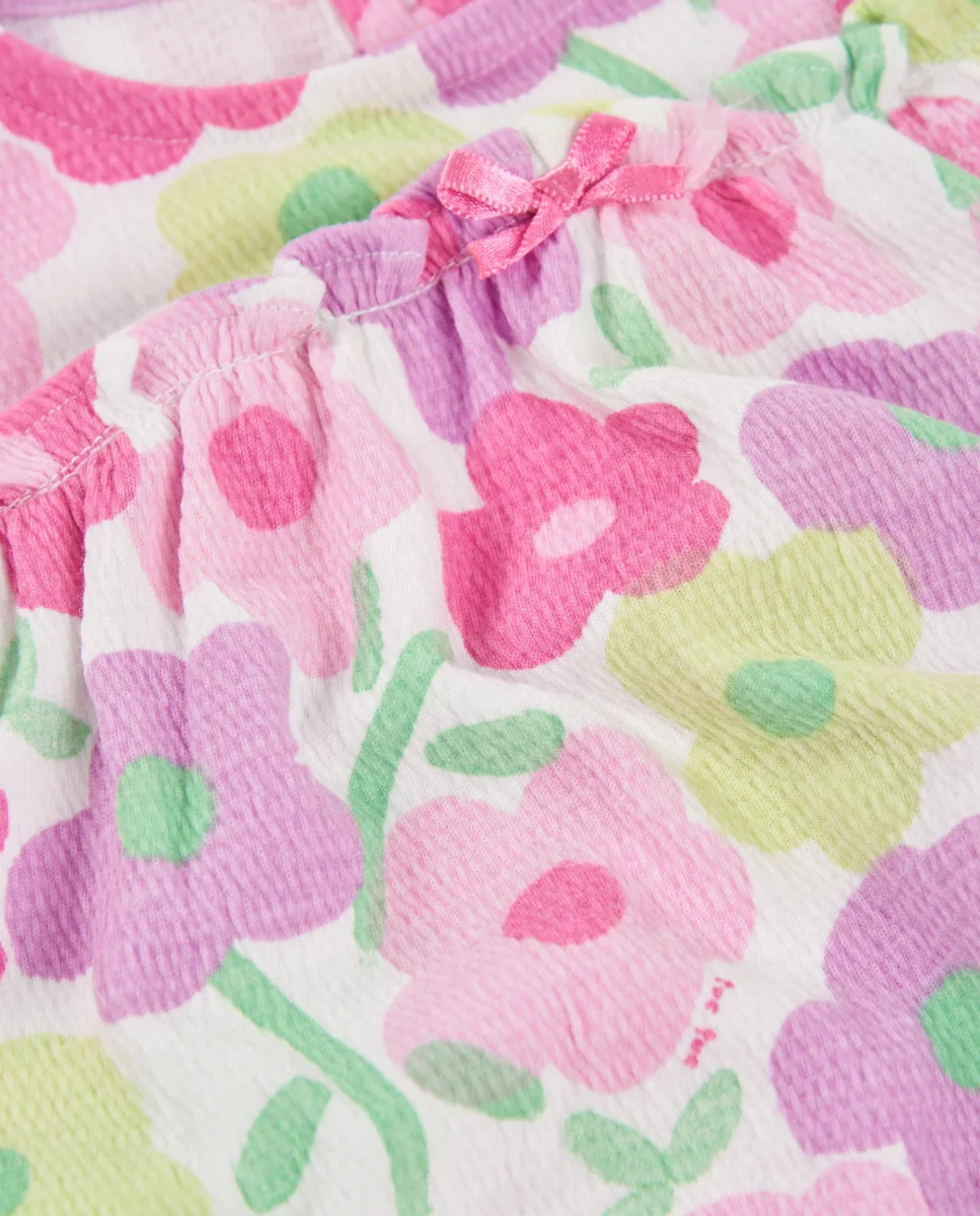 Vestido de recién nacido de punto y estampado floral - Imagen 8