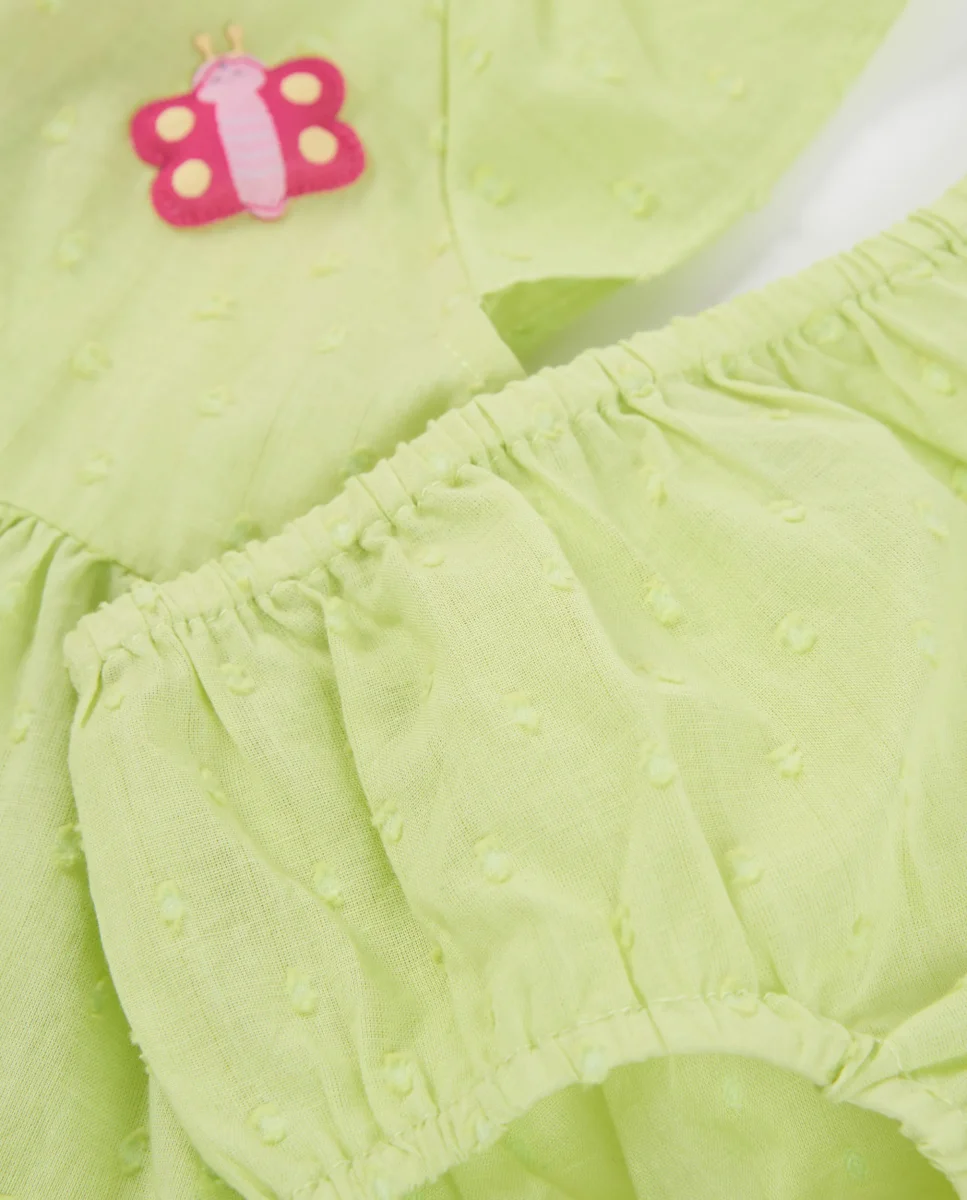 Vestido de recién nacido de plana y textura de topitos - Imagen 7