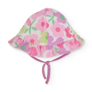 Gorro de recién nacido de punto y estampado floral