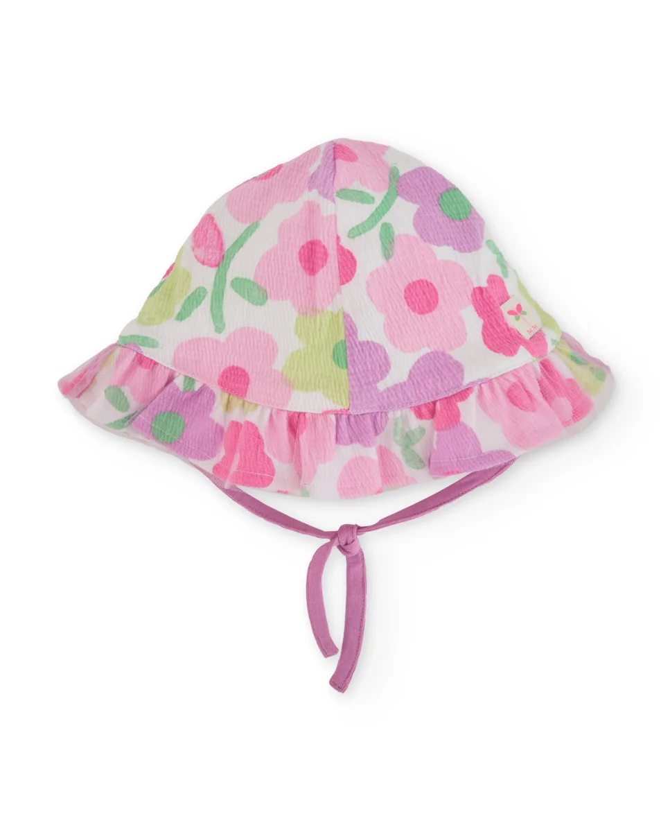 Gorro de recién nacido de punto y estampado floral - Imagen 2