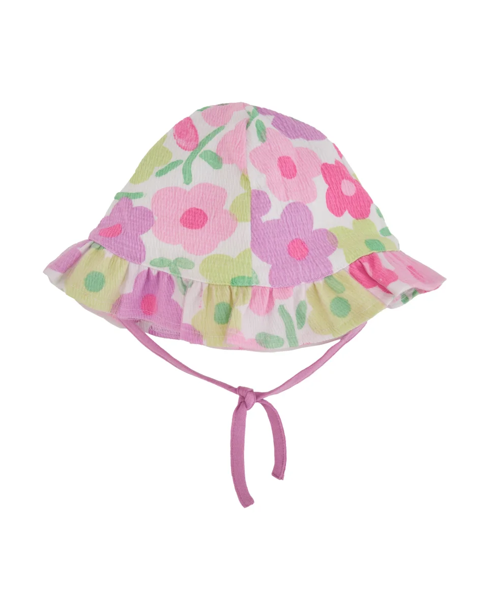 Gorro de recién nacido de punto y estampado floral - Imagen 3