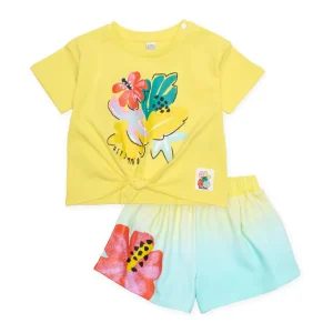 Conjunto de niña de punto y nudo decorativo