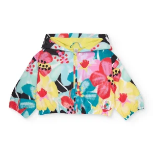 Chaqueta de niña de plana y estampado floral