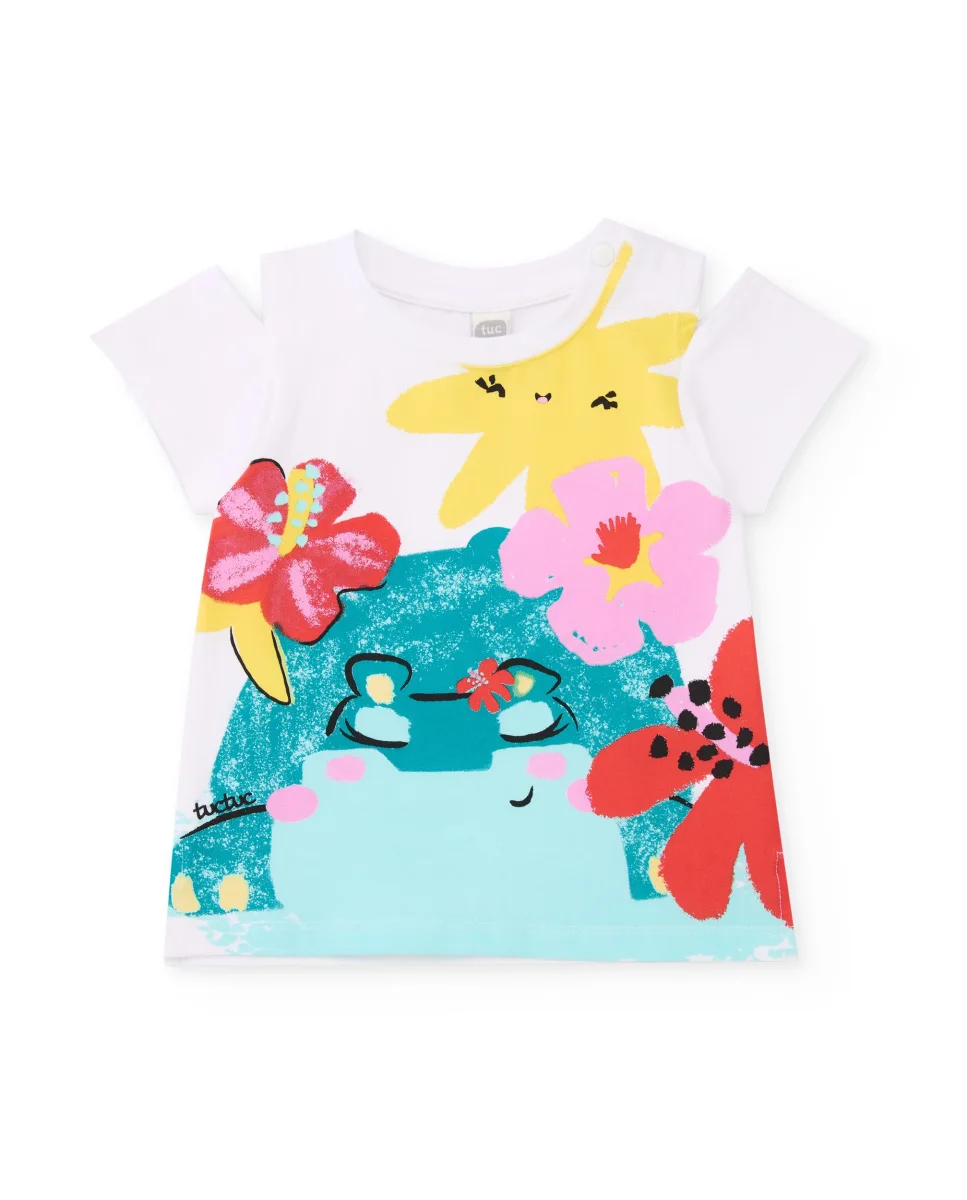 Camiseta de niña de punto con estampado frontal - Imagen 2