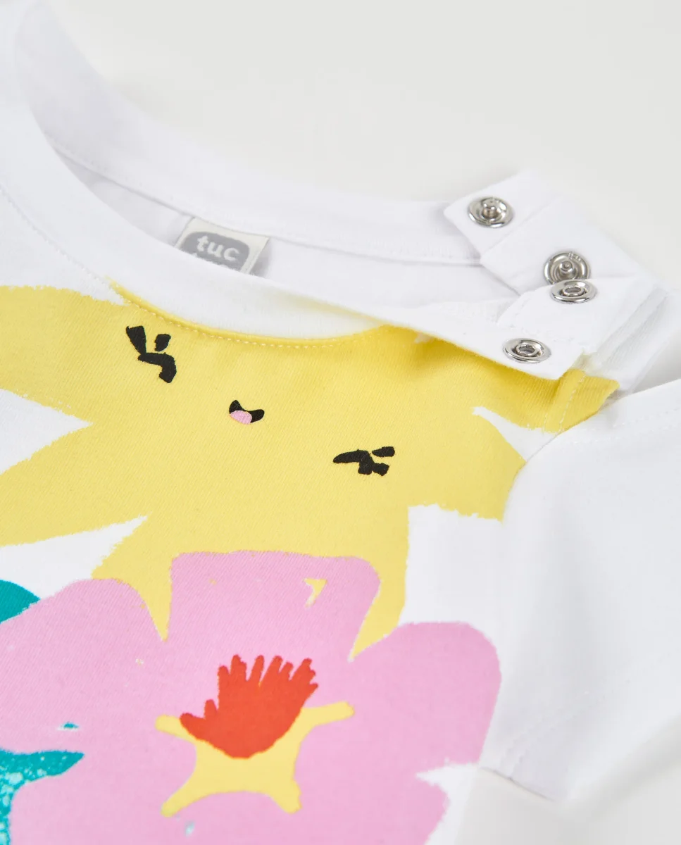 Camiseta de niña de punto con estampado frontal - Imagen 4