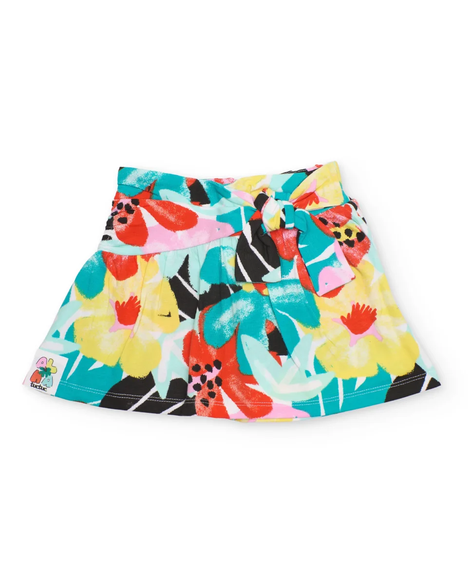 Short de niña de punto con lazo decorativo - Imagen 2