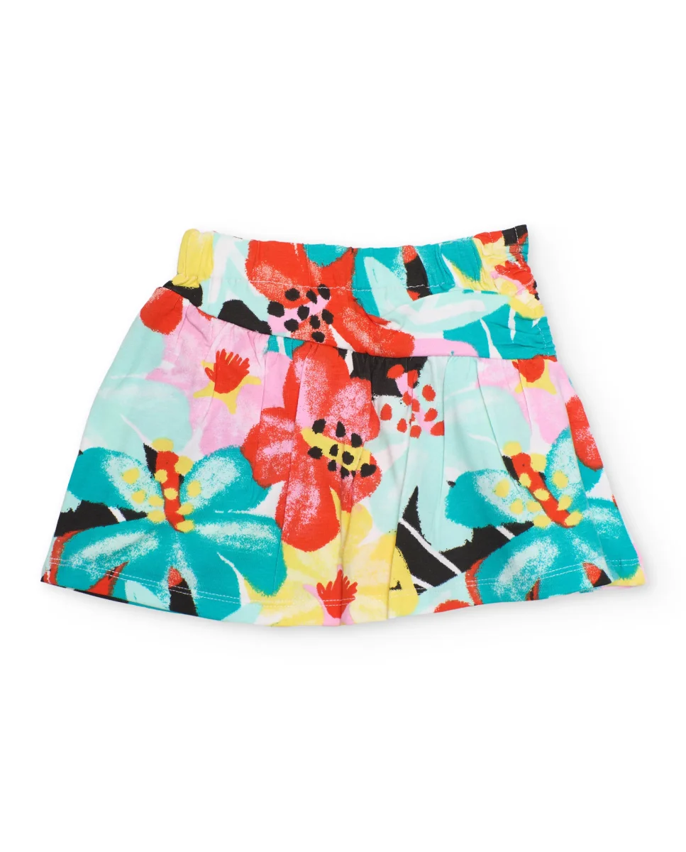 Short de niña de punto con lazo decorativo - Imagen 3