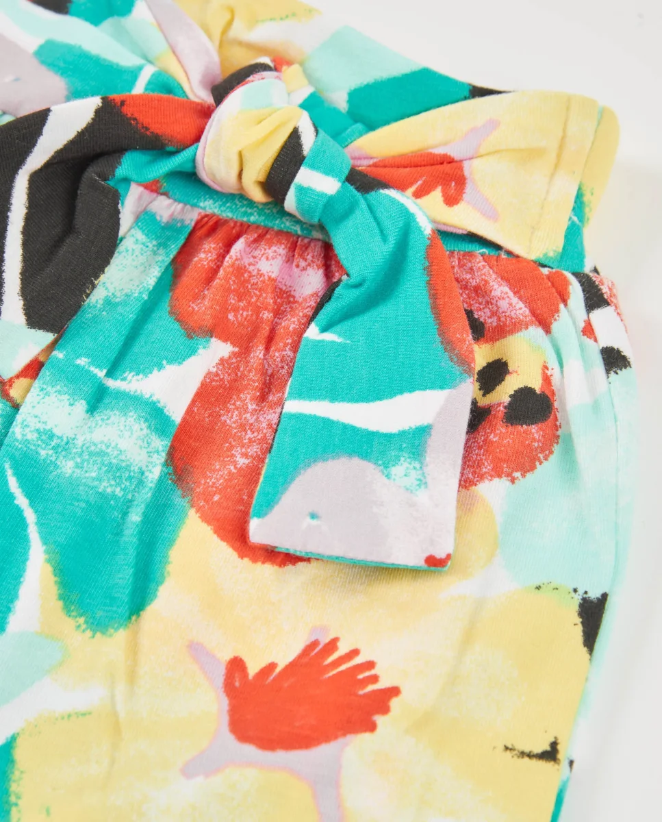 Short de niña de punto con lazo decorativo - Imagen 4