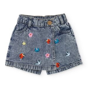 Short de niña de plana y denim