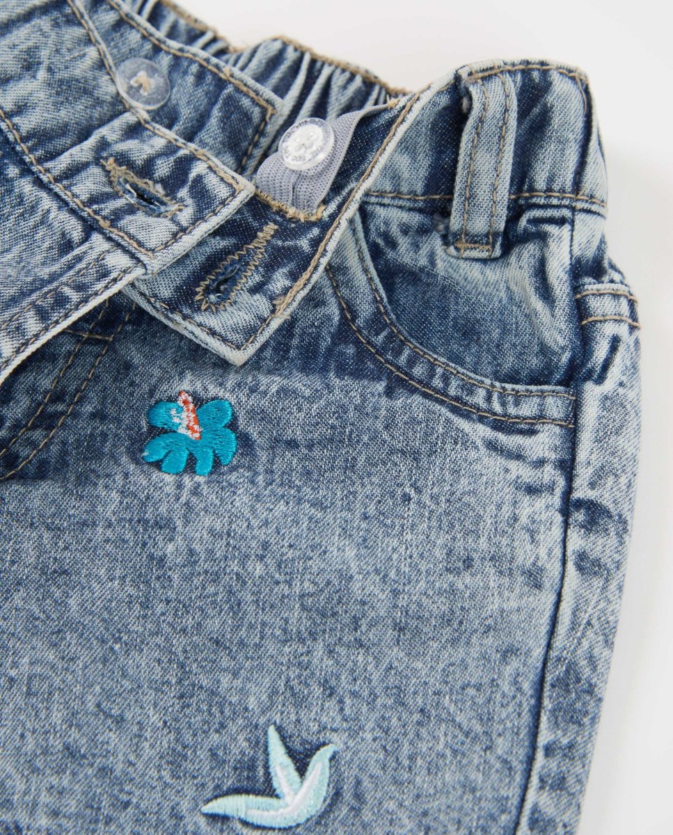 Short de niña de plana y denim - Imagen 4
