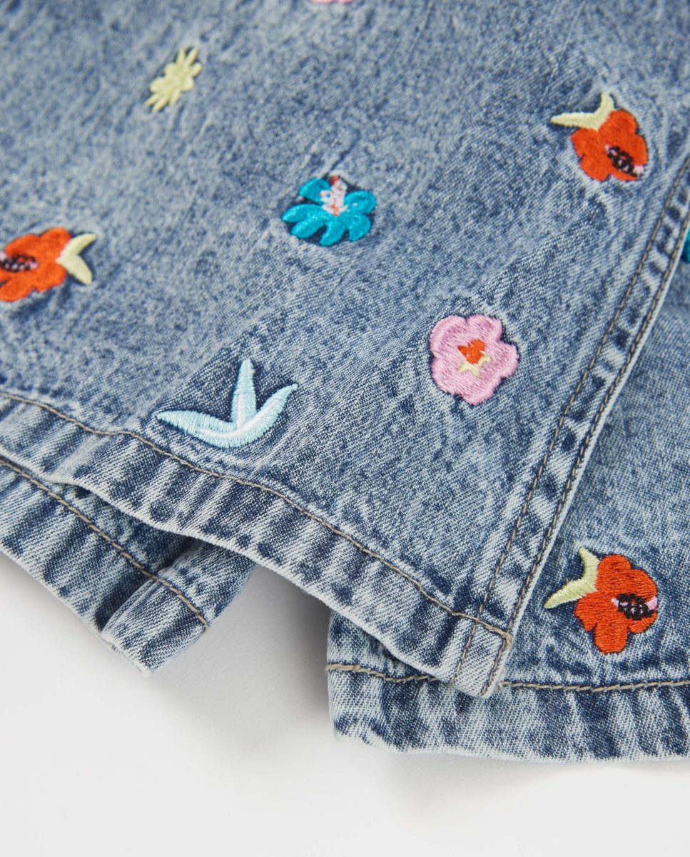 Short de niña de plana y denim - Imagen 5