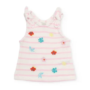 Camiseta de niña de tricot y detalles bordados